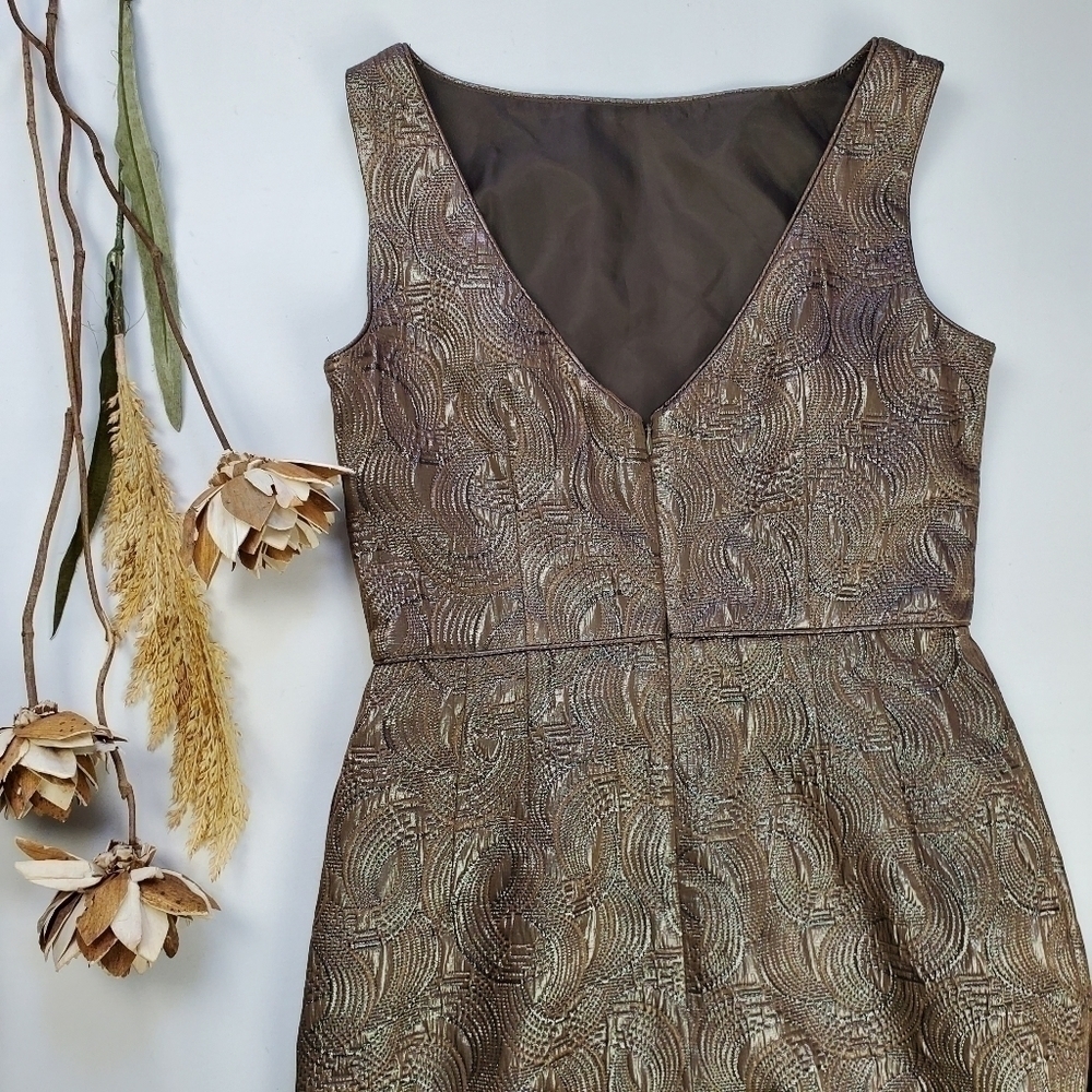 BANANA REPUBLIC Brown Iridescent Shift Dress 4 - Picture 12 of 14